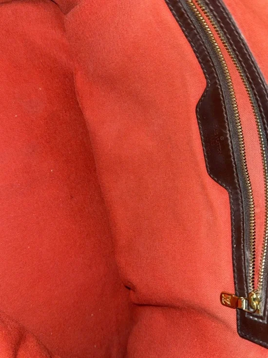 Louis Vuitton Chelsea Tote Damier Ebene Checkered Brown Leather Trim - Picture 2 of 5